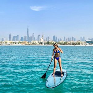 Clear paddle board